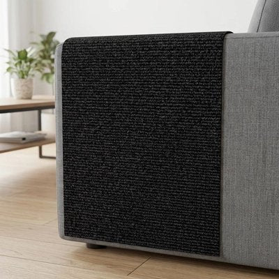 Une housse de canapé anti griffe de chat de couleur noire