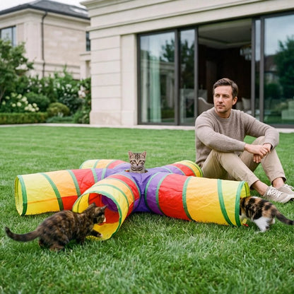chat et chatons dans le tunnel chaton 