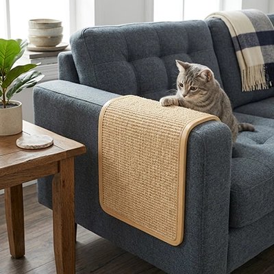 Chat tigré sur canapé fait ses griffes sur housse canapé anti griffe chat 