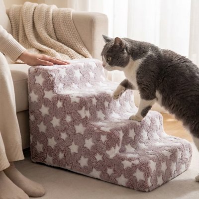 escalier pour chats rose