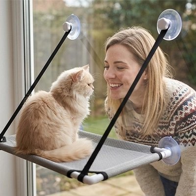 Hamac pour chat fenetre de couleur grise