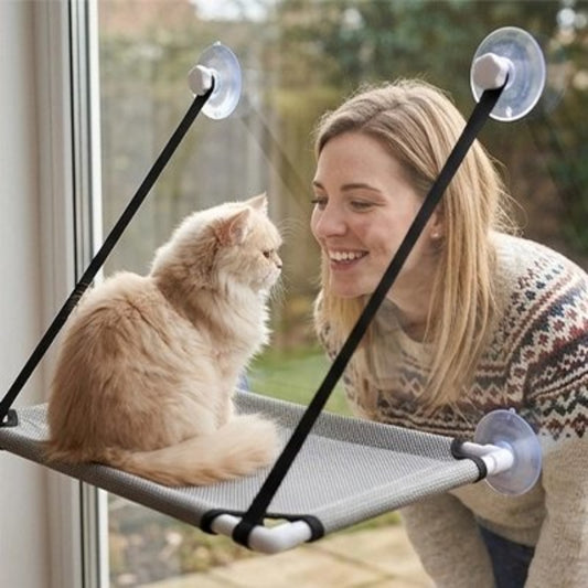 Hamac pour chat fenetre de couleur grise