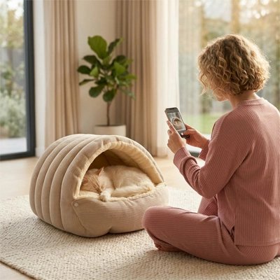 Lit chat dans un salon