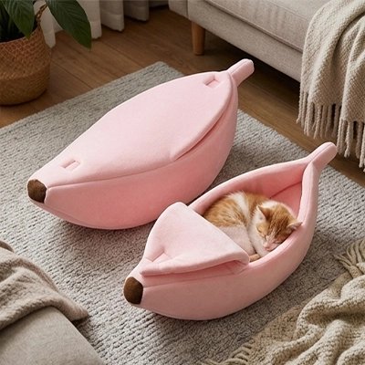 Lit pour chat rose