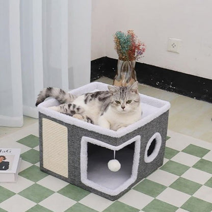 Maison pour chat combinant espace de repos en hauteur