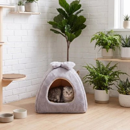 Maison pour chat de couleur grise