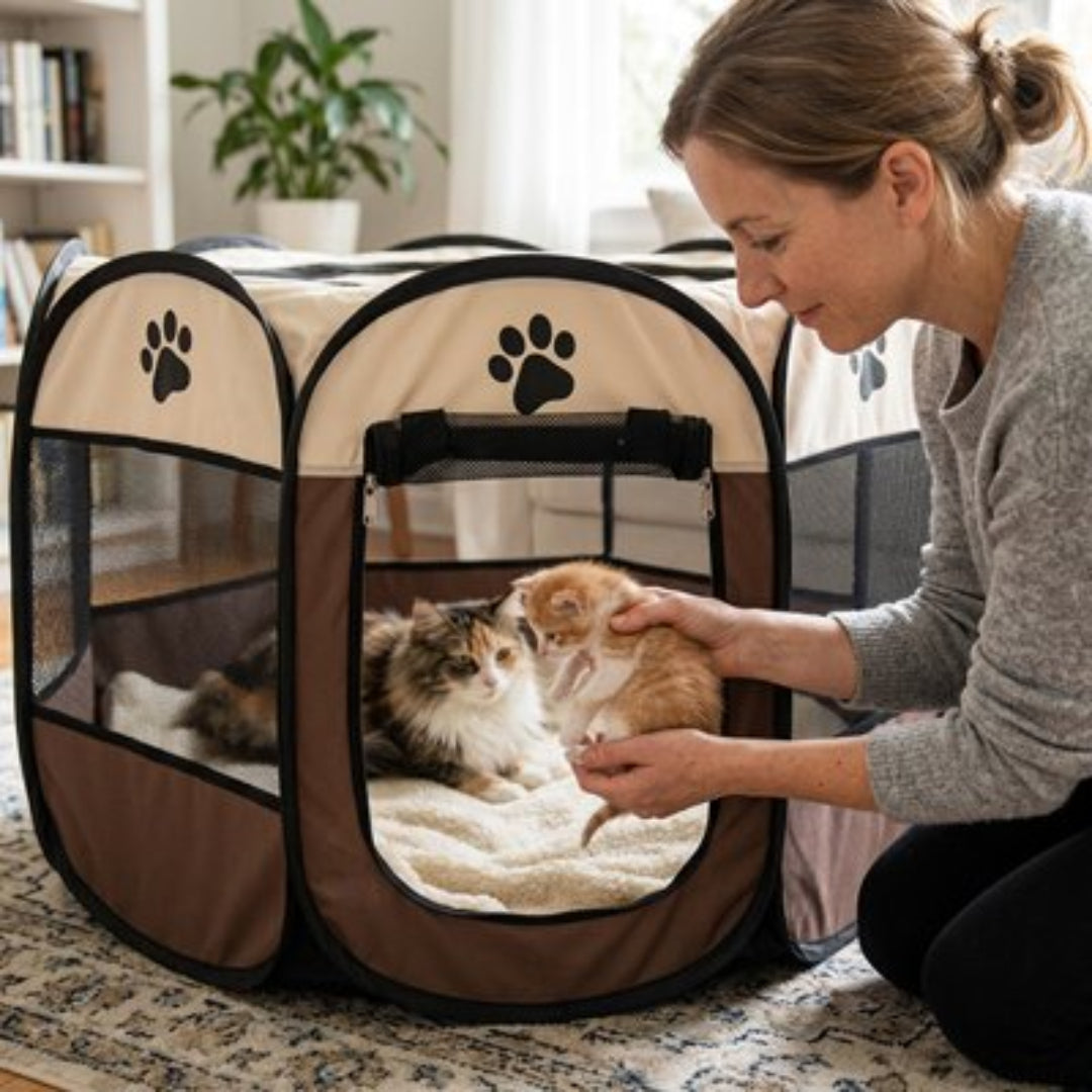 Maison pour les chats de couleur marron