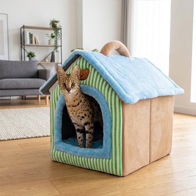 Maison pour les chats qui offre un espace douillet 