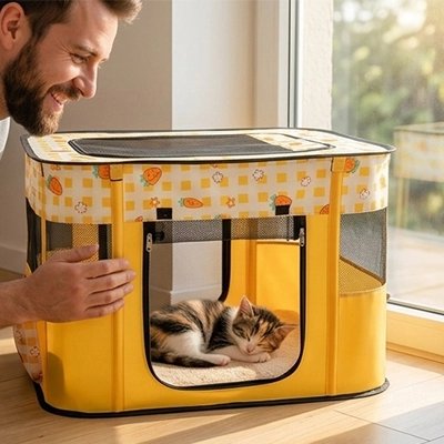 Maisons pour chat jaunes