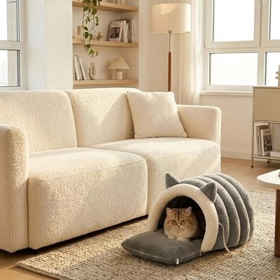 Niche chat de couleur grise