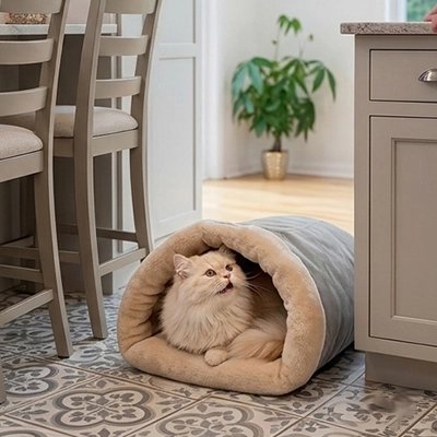 Niche chat de couleur grise 