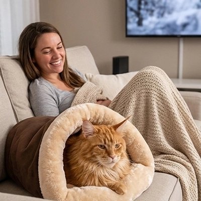 Niche chat de couleur marron 