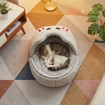 Panier chat sur un tapis