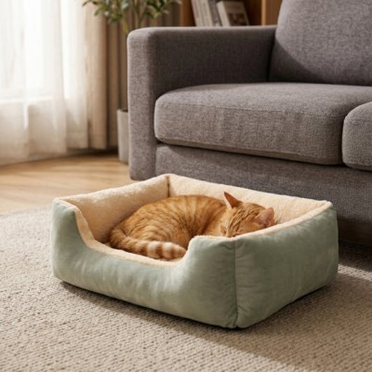 Panier pour chat dans un salon