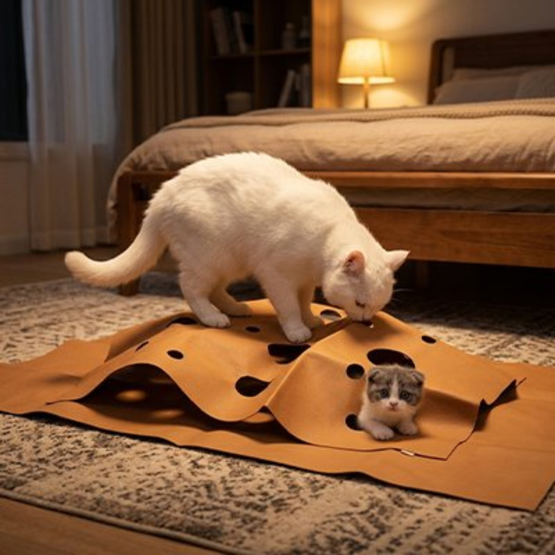 Tapis pour chat avec chat au-dessus