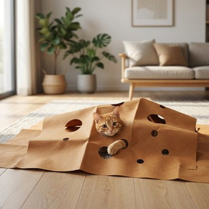 Tapis pour chat avec chat dedans