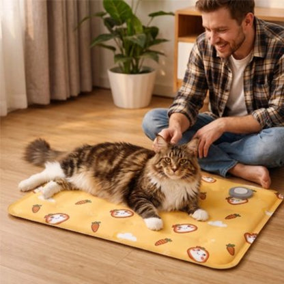Tapis rafraichissant chat avec un chat allongé