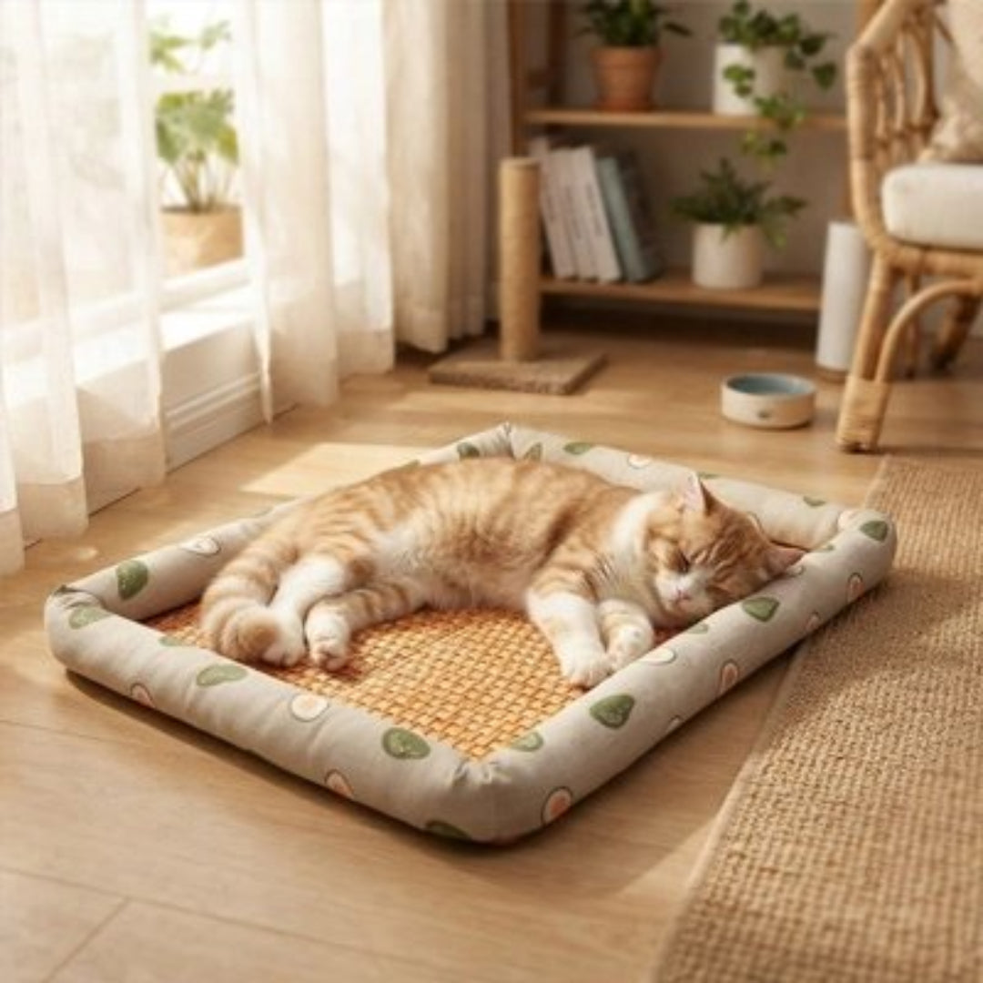 Tapis rafraichissant chat avec un chat dedans 