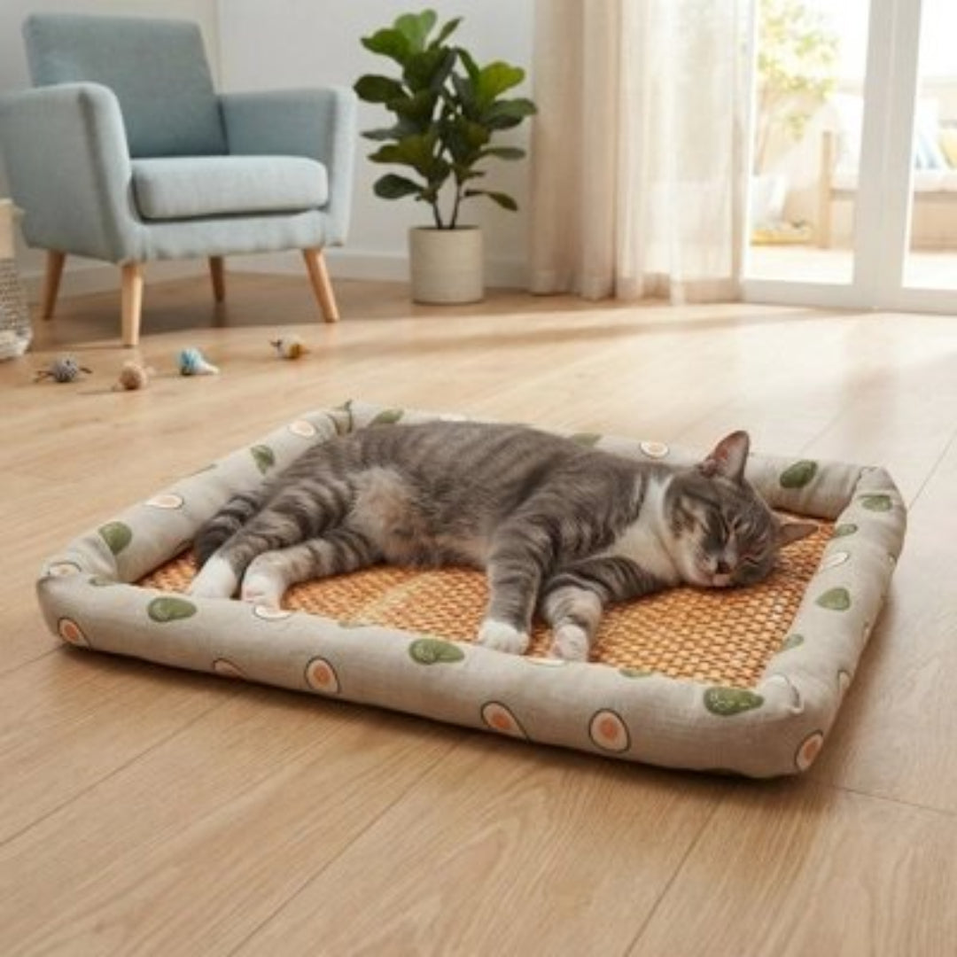 Tapis rafraichissant chat dans un salon