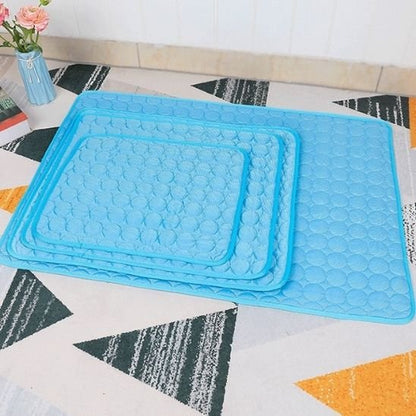  Tapis rafraichissant chat de couleur bleu claire