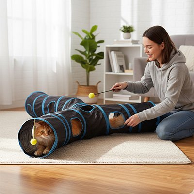 Tunnel pour chat en forme de y